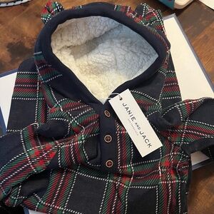 Janie and Jack Tartan bear onesie!